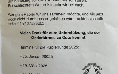Termine Kirmes Sammlung Altpapier